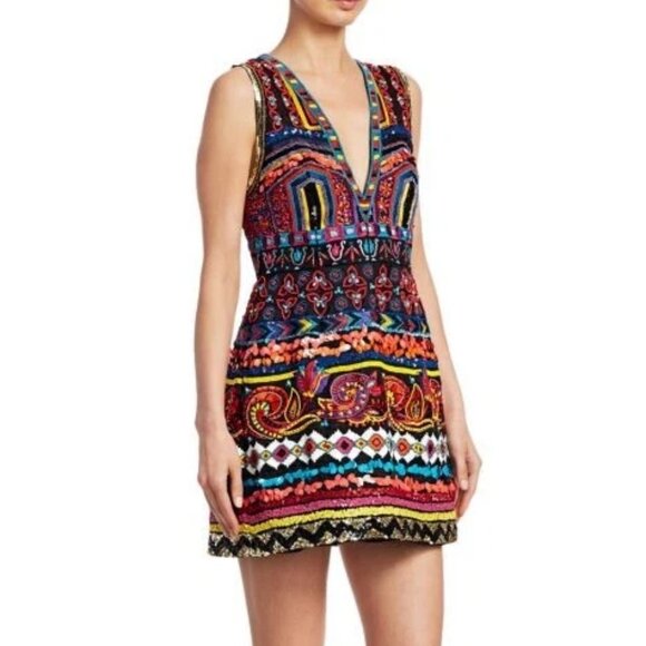 Alice + Olivia Patty Embroidered Bead Sequin Lantern black Dress 0 $1,395 NWT - Picture 9 of 16